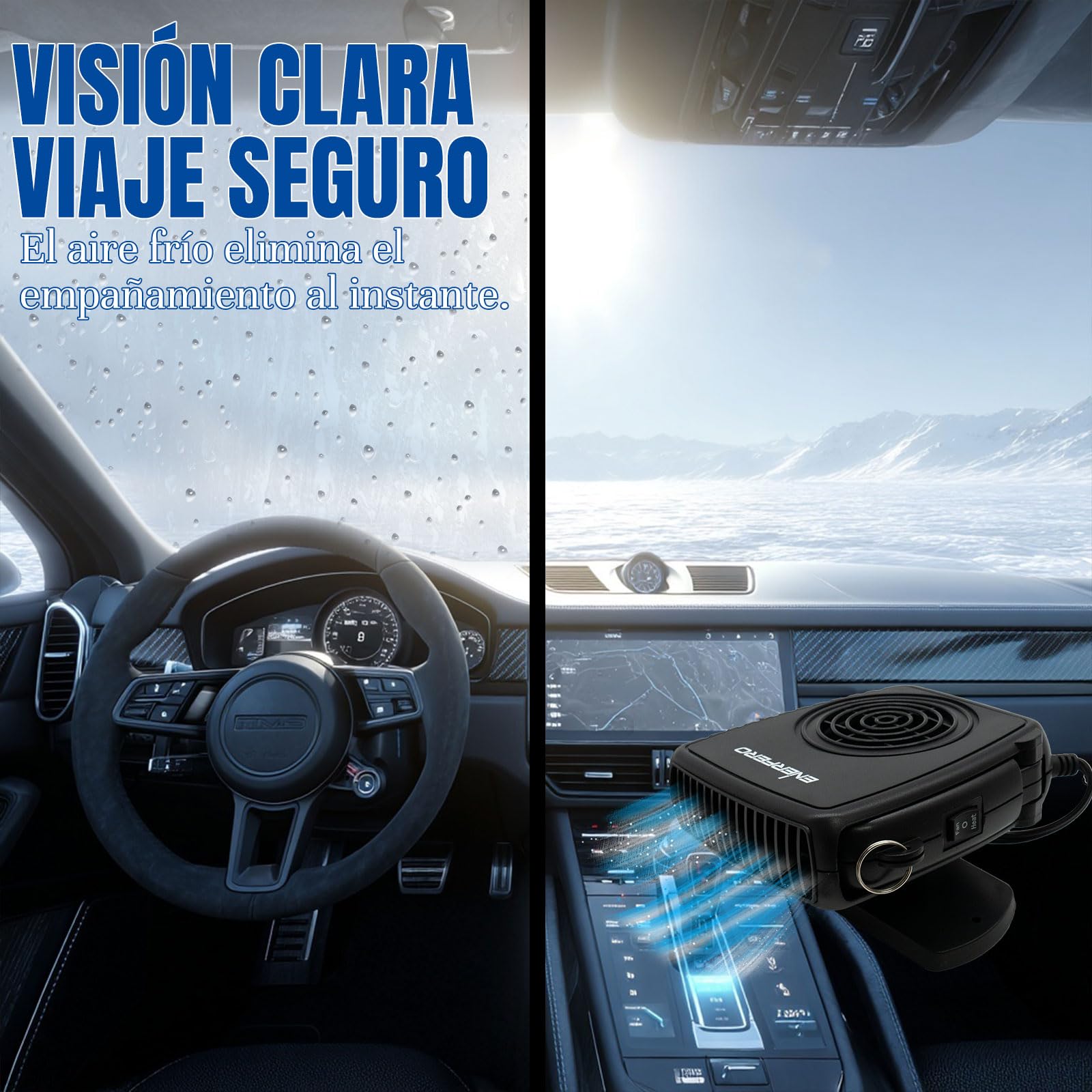 calefactor coche 12v,Kit de Calefacción Invierno Coche 150W calefactor coche mechero,niebla Coche Ventilador Calefacción Refrigeración 2 en 1 para Parabrisas