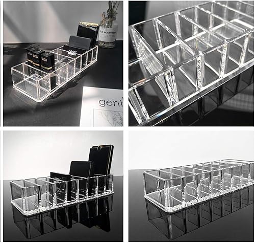 Miniatura 3 de Organizador compacto de acrílico transparente con 8 ranuras, soporte organizador de maquillaje para tocador, organizador de maquillaje desmontable,