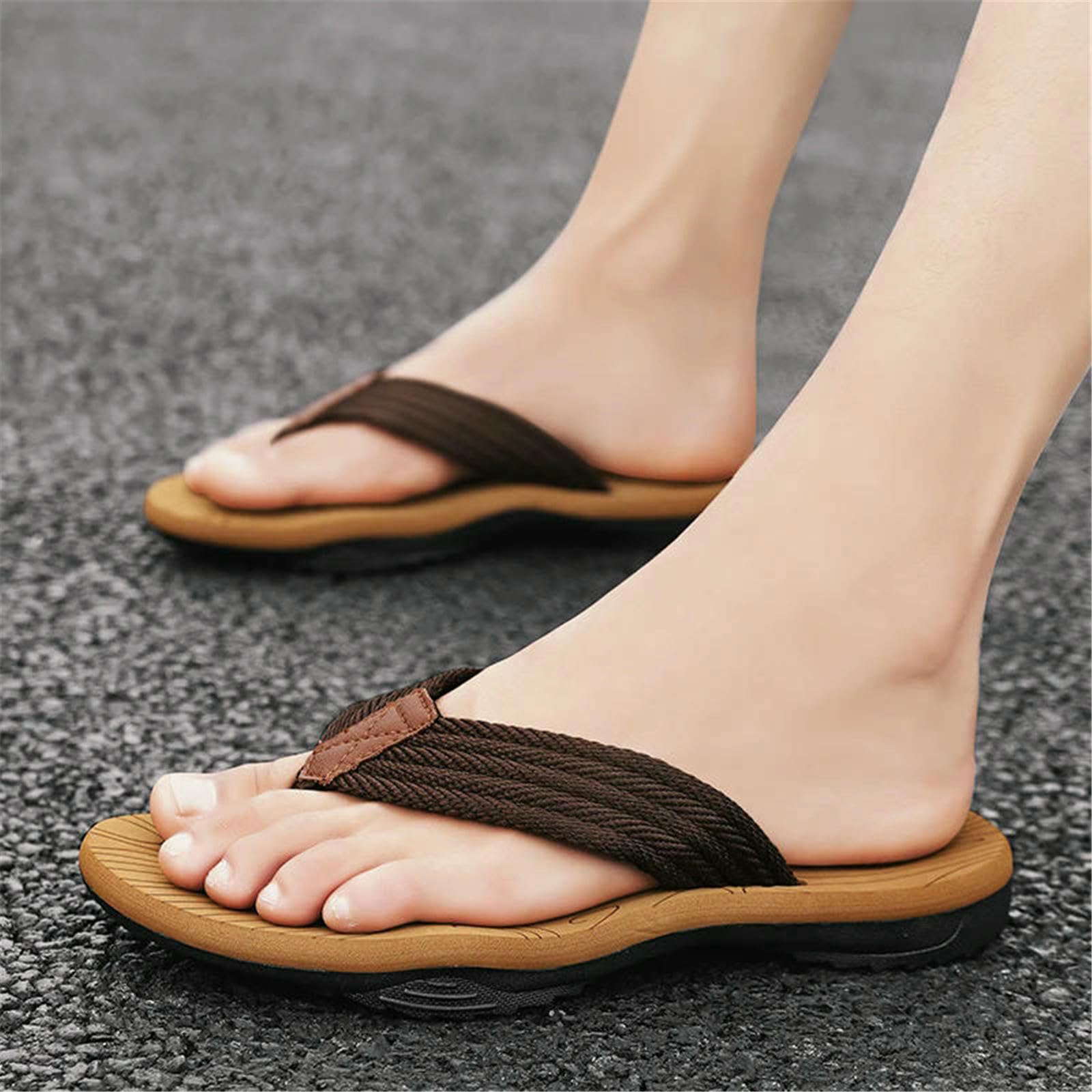 Chanclas Hombre Hombres Zapatillas Verano Moda Al Aire Libre Cómodas Diapositivas Ocasionales Zapatos Antideslizantes Sandalias De Playa-Negro Rojo-45 (27,5 Cm)