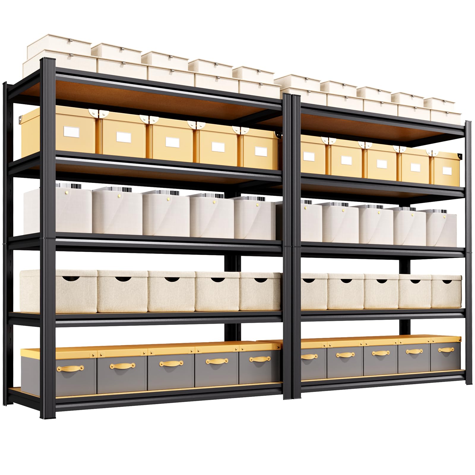 2-Pack 78" H x 46" W x 20" D Garage Shelving, 5-Tier Storage Shelves