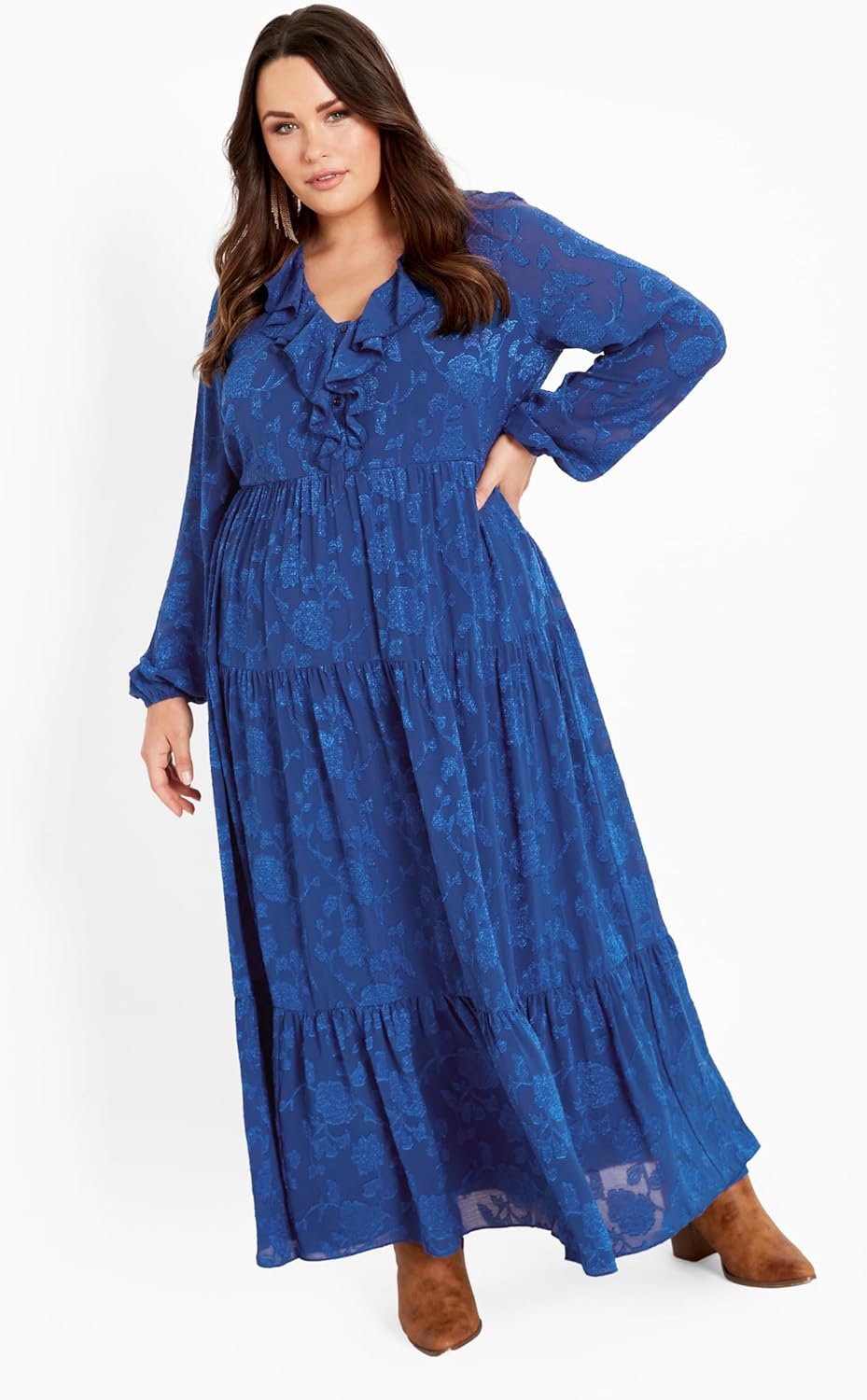 Avenue Women's Plus Size Dress Desi Ruffle - Image 2