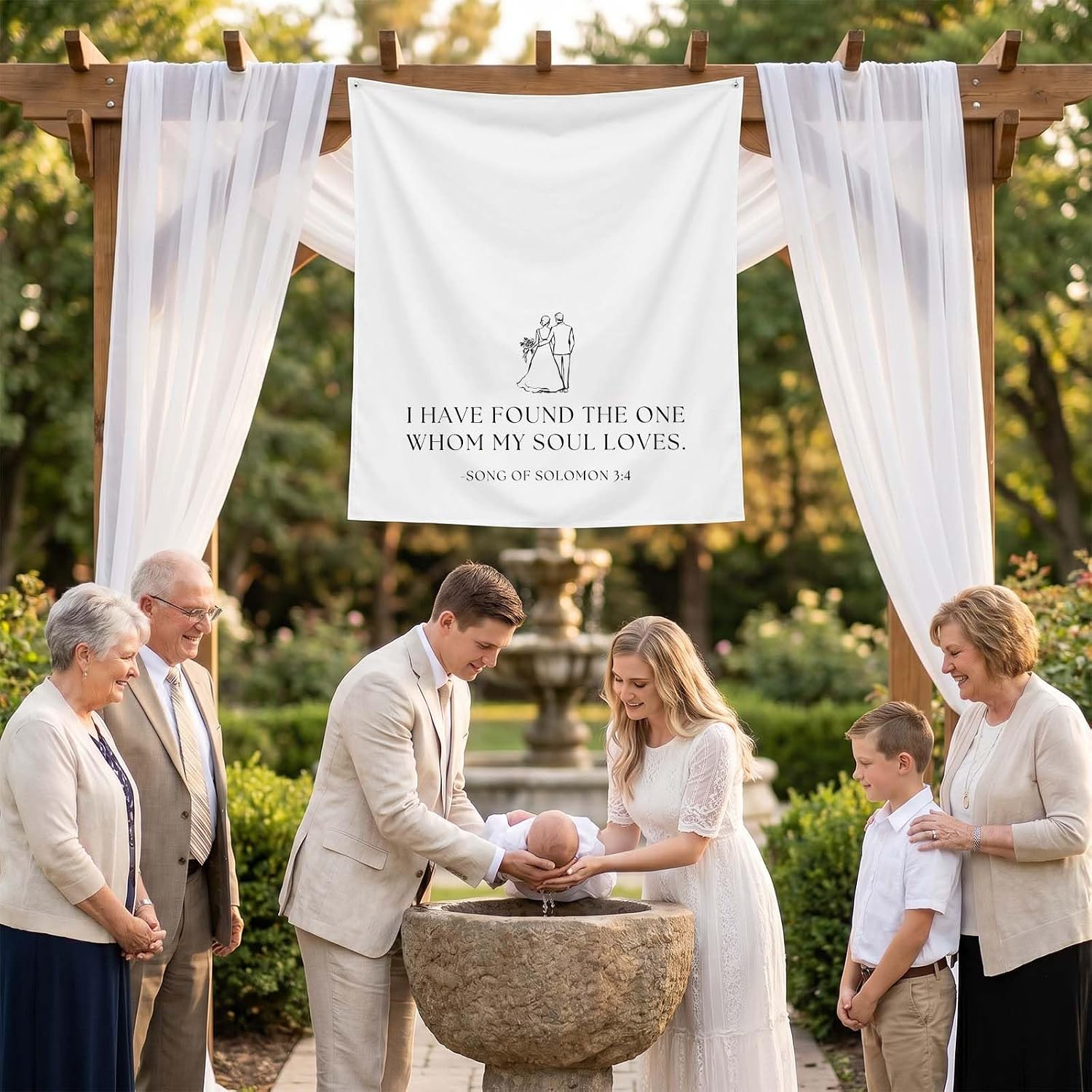 Christian Wedding Chair Sign for Wall Hanging Decor Favors image 5
