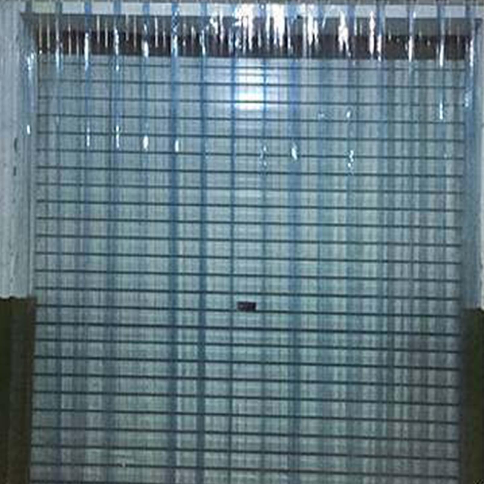 Rideaux de porte en vinyle bleu transparent avec bandes en PVC pour garage, stockage froid, 112 x 240 cm (l x L)