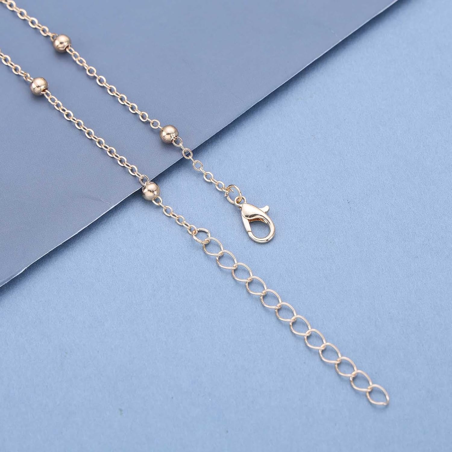 Boho Pearl Finger Ring Bracelet Vintage Pearl Beads Slave Chain Hand Bracelet Gold Pearls Station Hand Harness Chains Bracelet Adjustable Slave Chain Bracelet Jewelry for Women - Image 6