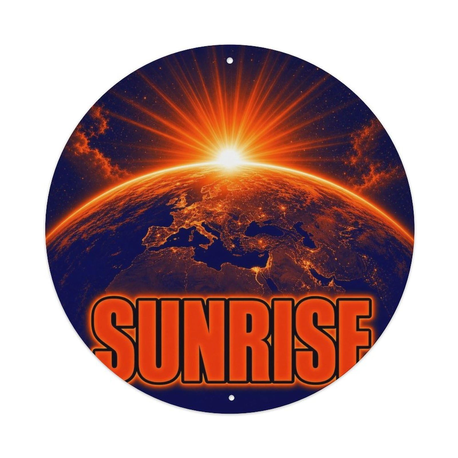 Earth Sunrise Orbit Solar System Celestial Metal Tin Sign