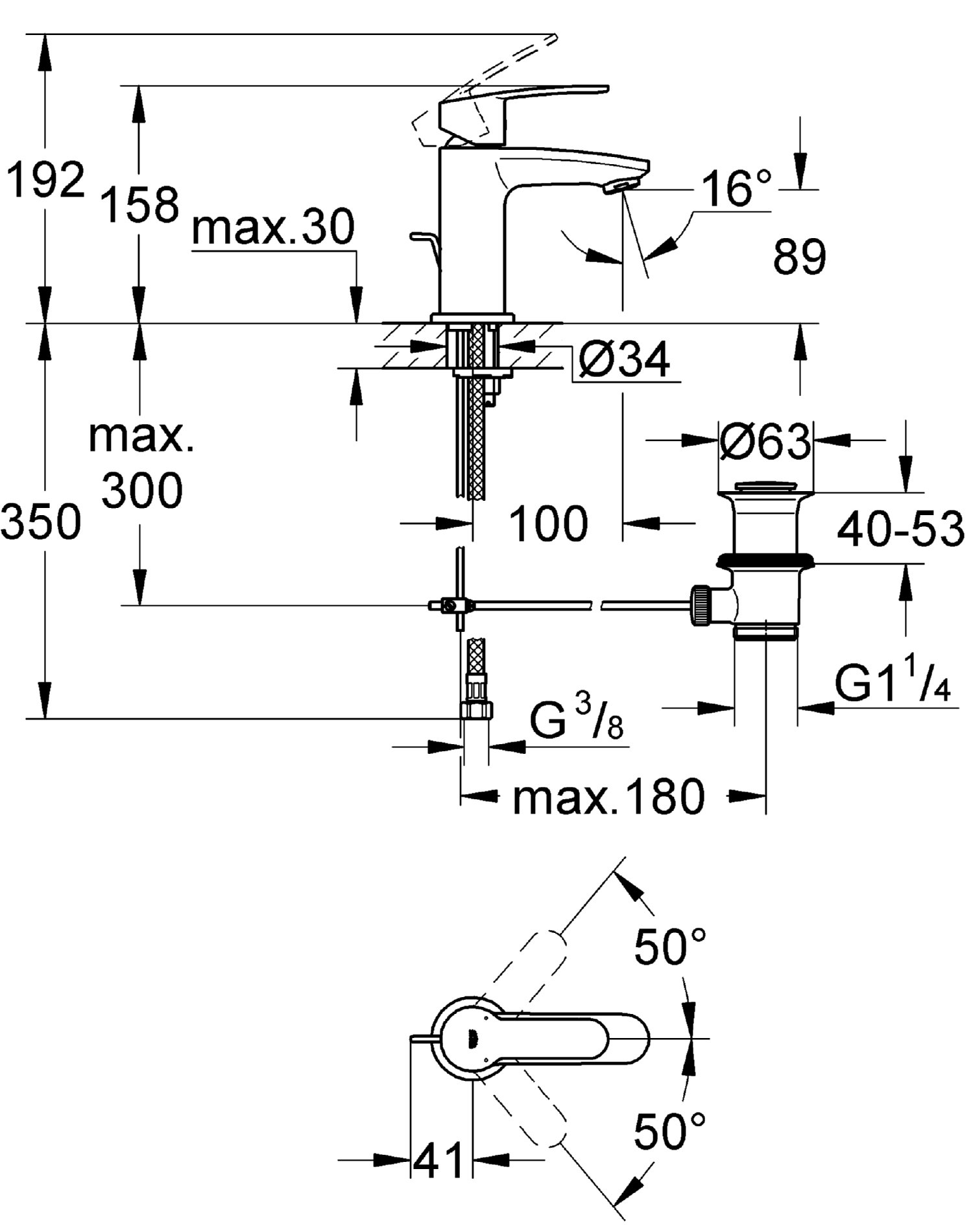 Grohe Eurostyle Cosmopolitan jednouchwytowa bateria umywalkowa - 23037002