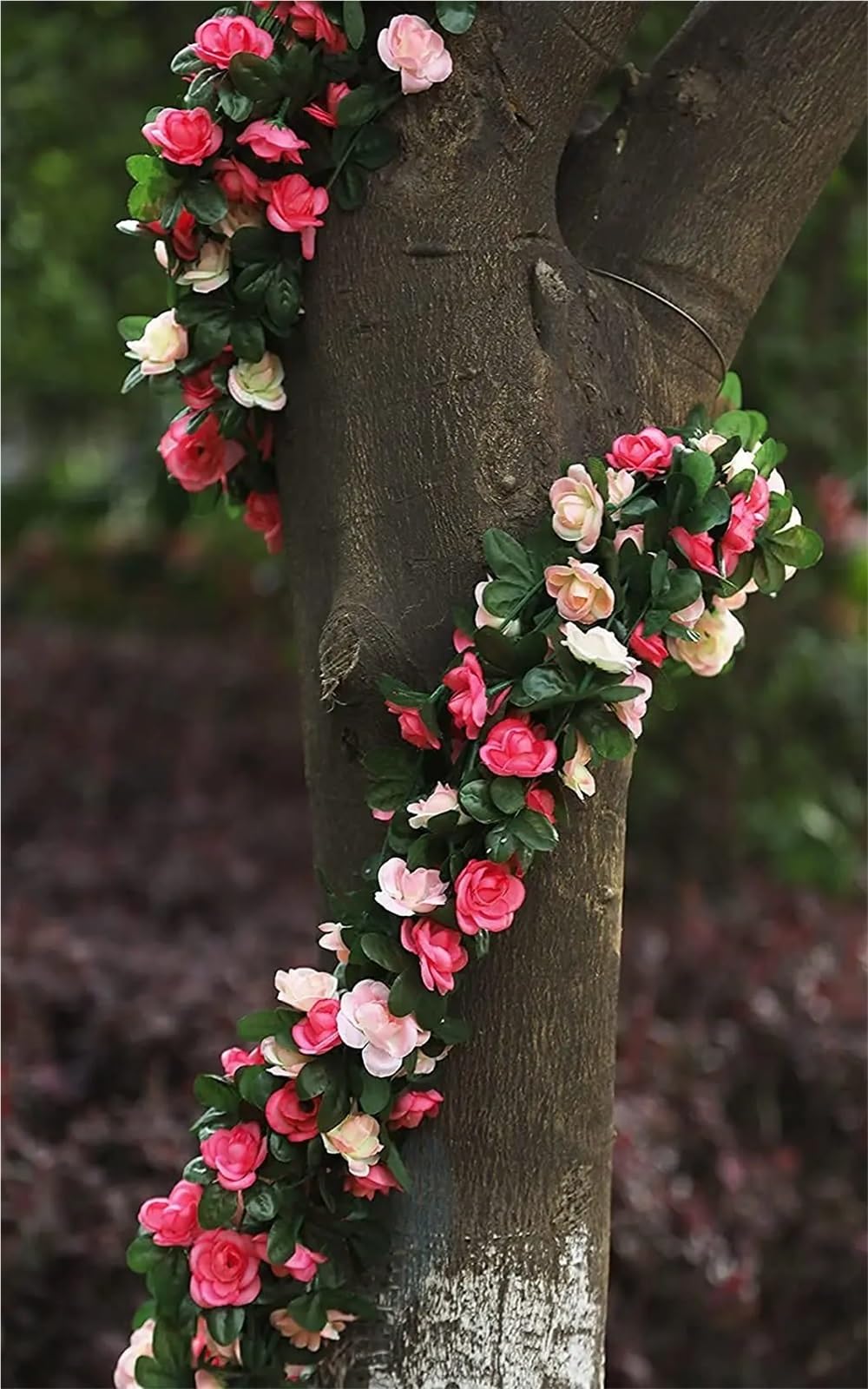 Künstliche Rosenranke 2,5 m lange Blumengirlande, künstliche Rosenrebe | Künstliche Blumen for Aufhängen, Efeu-Körbe, Hochzeitsbogen, Garten-Hintergrunddekoration(Rose Vine Orange,5pcs)