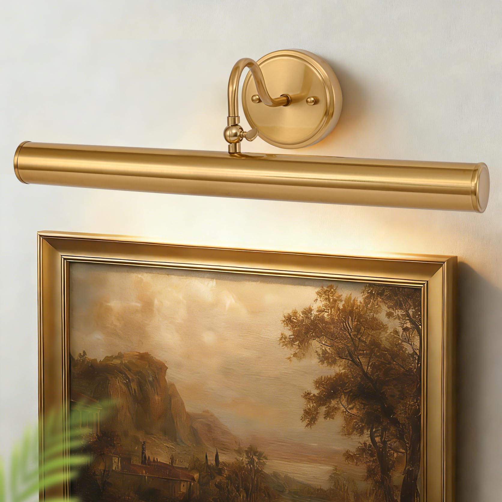 Photo 1 of Hardwired Picture Lights for Wall,15 Inch Brass Vintage Picture Sconce,E12 Base,330° Rotatable,2-Light Gallery Art Lighting for Paintings,Artwork,Portrait,Vanity & Mirror Accent (Bulb Not Included)