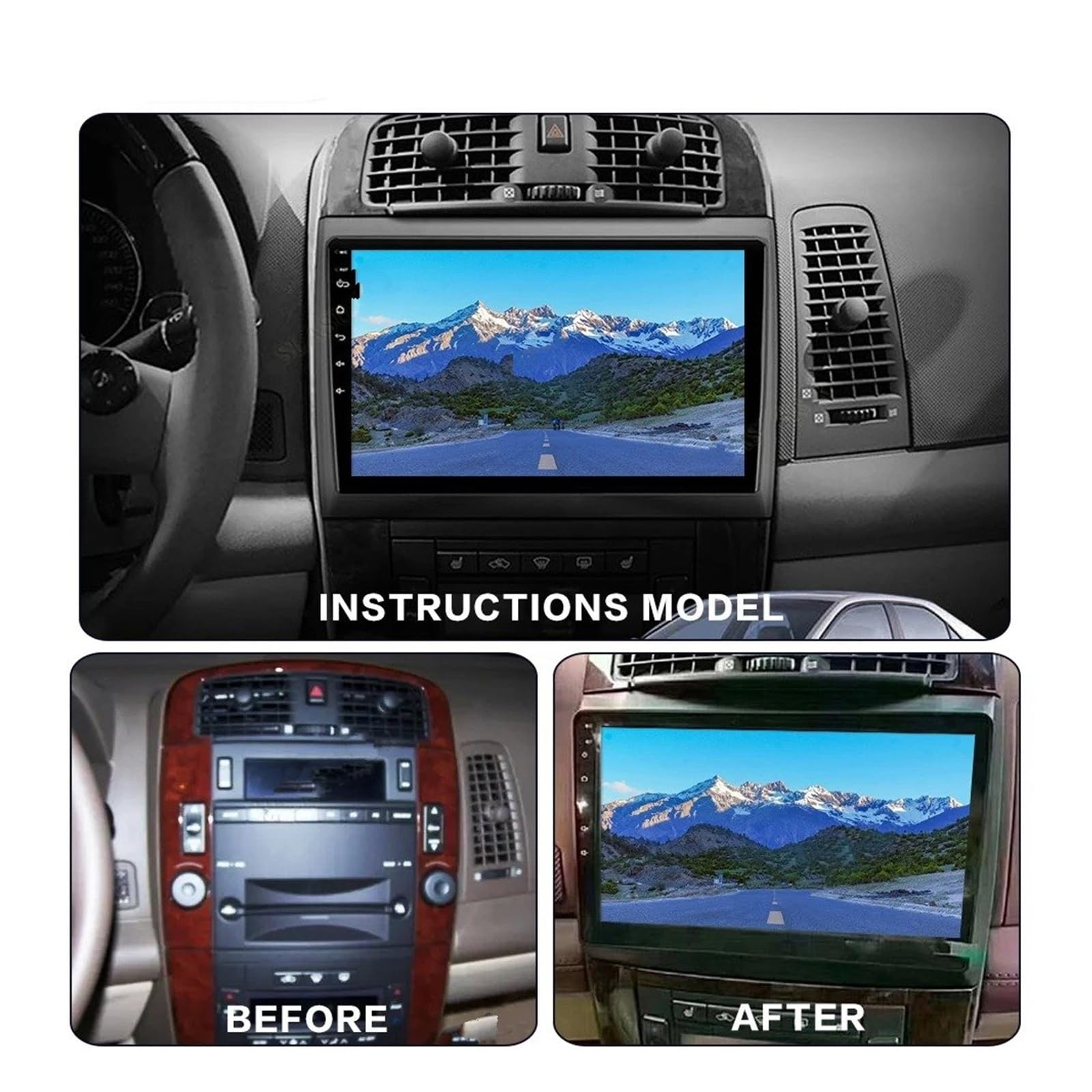 Mascherina Autoradio Cornice Stereo 10 Pollici Auto Radio Fascia Android Pannello Manica Filo Telaio Cruscotto Accessori per Cadillac per CTS per CTS-V per SRX 2003-2009