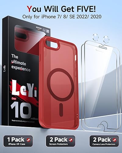 Miniatura 117 de LeYi Funda para iPhone XR: con protector de pantalla X2 + 2 funda para cámara [compatible con MagSafe] Funda protectora magnética i iphoneXR, Negro