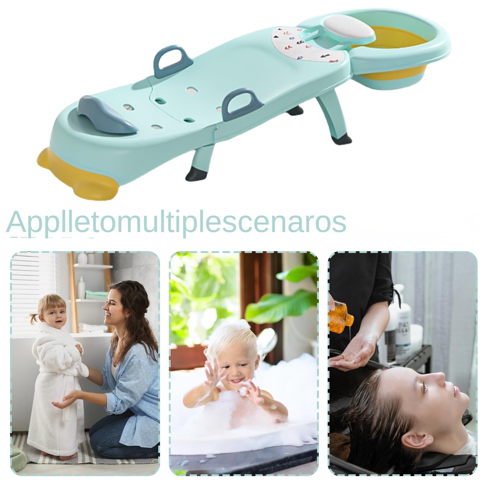 Shampoo Stuhl für Kinder – faltbarer Waschsitz, rutschfestes, bequemes und | sicheres Design | Verstellbarer Badstuhl für Salon, Zuhause, praktisches Haarpflegezubehör