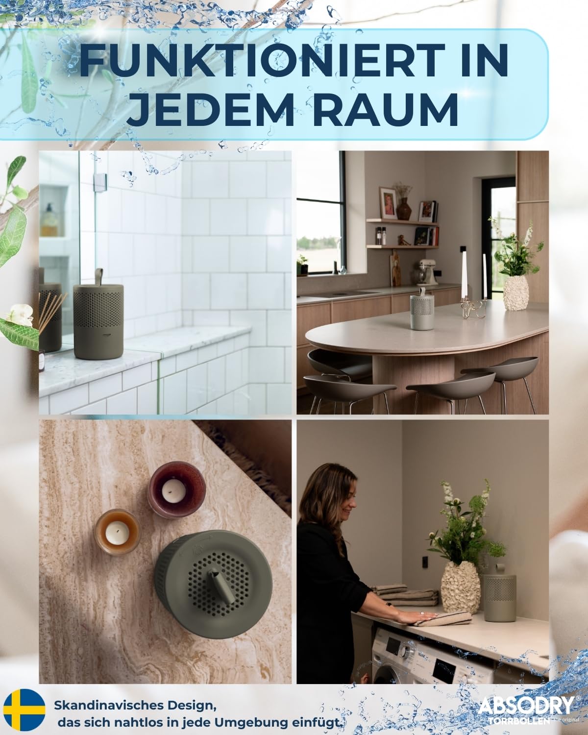 Absodry Deumidificatore Senza Corrente Fino A 25 M² Con Ricarica In Plastica Riciclata Per Soggiorno Bagno Cantina Appartamento Confezione Da 4 Verdi