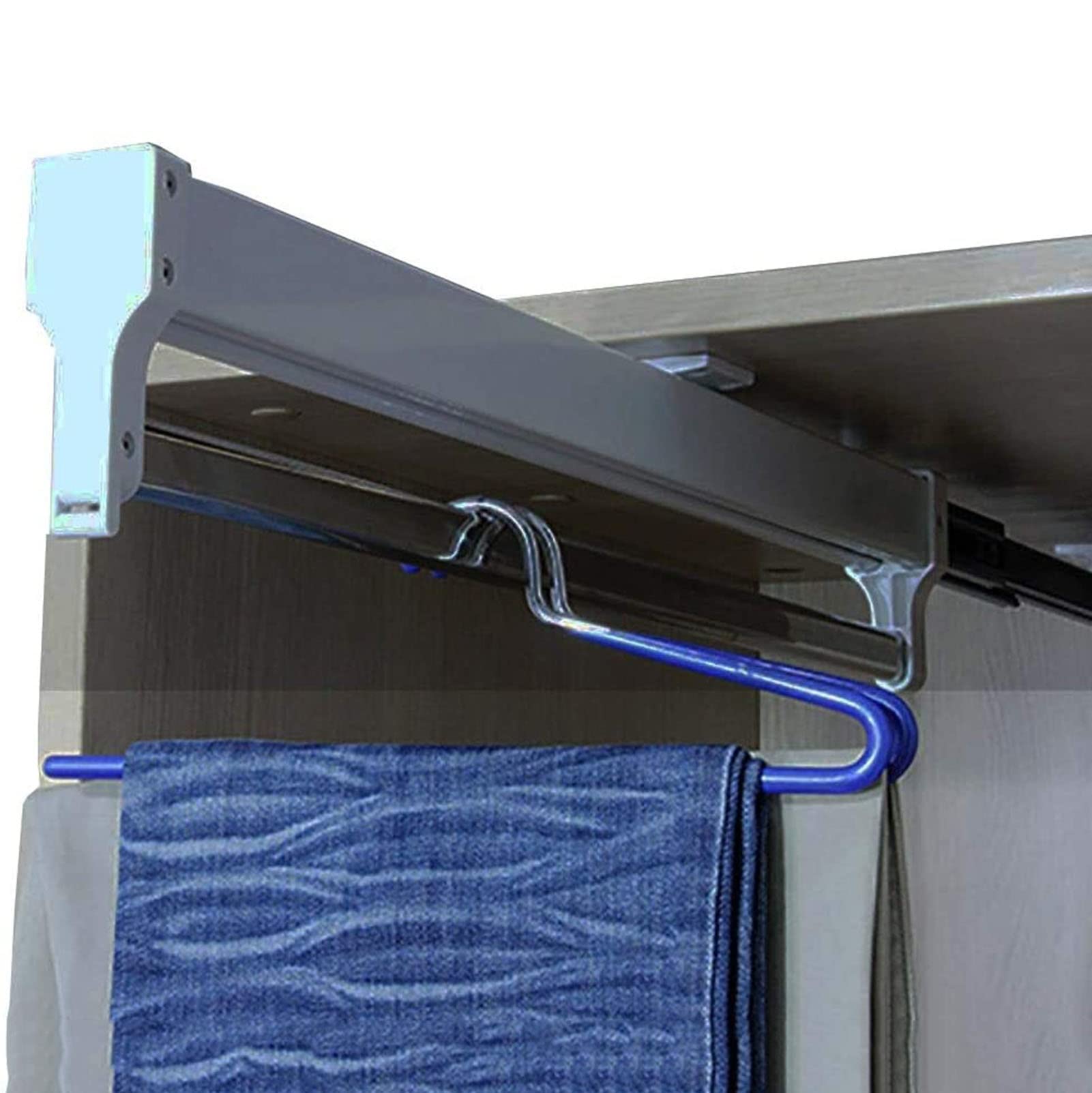 Valet de garde-robe coulissant LWX rail télescopique en acier suspendu pour penderie compacte