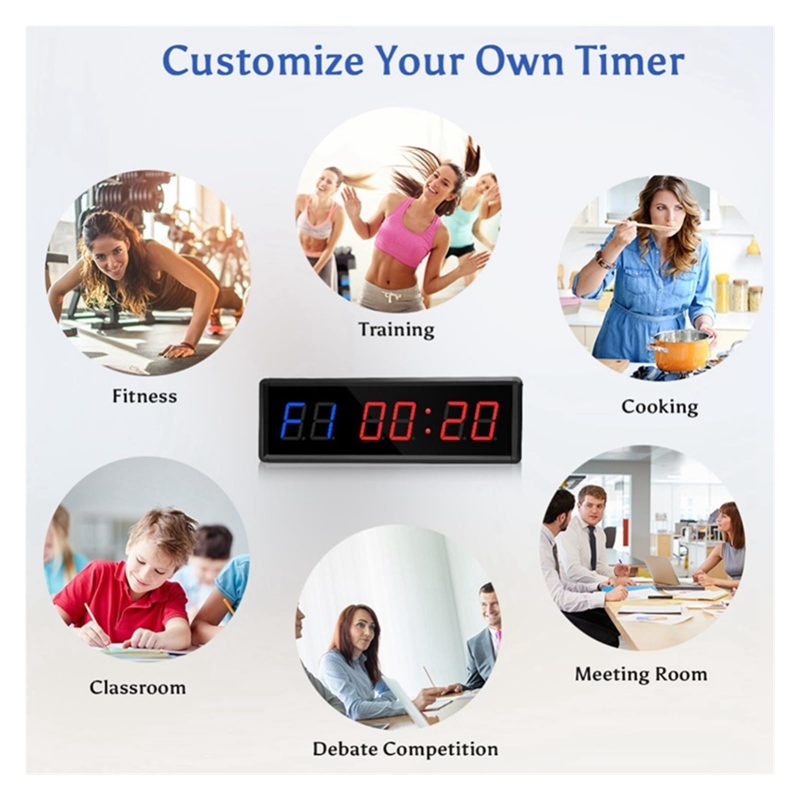 Timer palestra, Cronometro digitale for conto alla rovescia con timer da palestra a intervalli LED remoto for fitness in a casa
