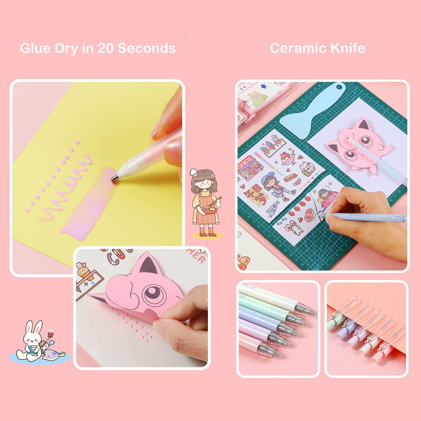 Doraking Scrapbooking Tools with Glue Tweezer Shovel Cutter Pen for Crafting, Scrapbooking, Card Making, Paper Crafts