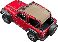 Vista 95 de Shadeidea - Parasol para Jeep Wrangler JL Unlimited (2018-2023) de 2 puertas y 4 puertas frontales, pantalla de malla negra para parasol JLU SAHARA