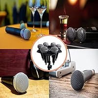 Vista 5 de Soporte hexagonal para micrófono múltiple con cable e inalámbrico, compatible con adaptador de soporte de micrófono de 5/8 pulgadas 3/8 pulgadas