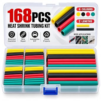 Heat Shrink Tubing Kit 168PCS, 1-14mm 21 Polyolefin Sleeving
