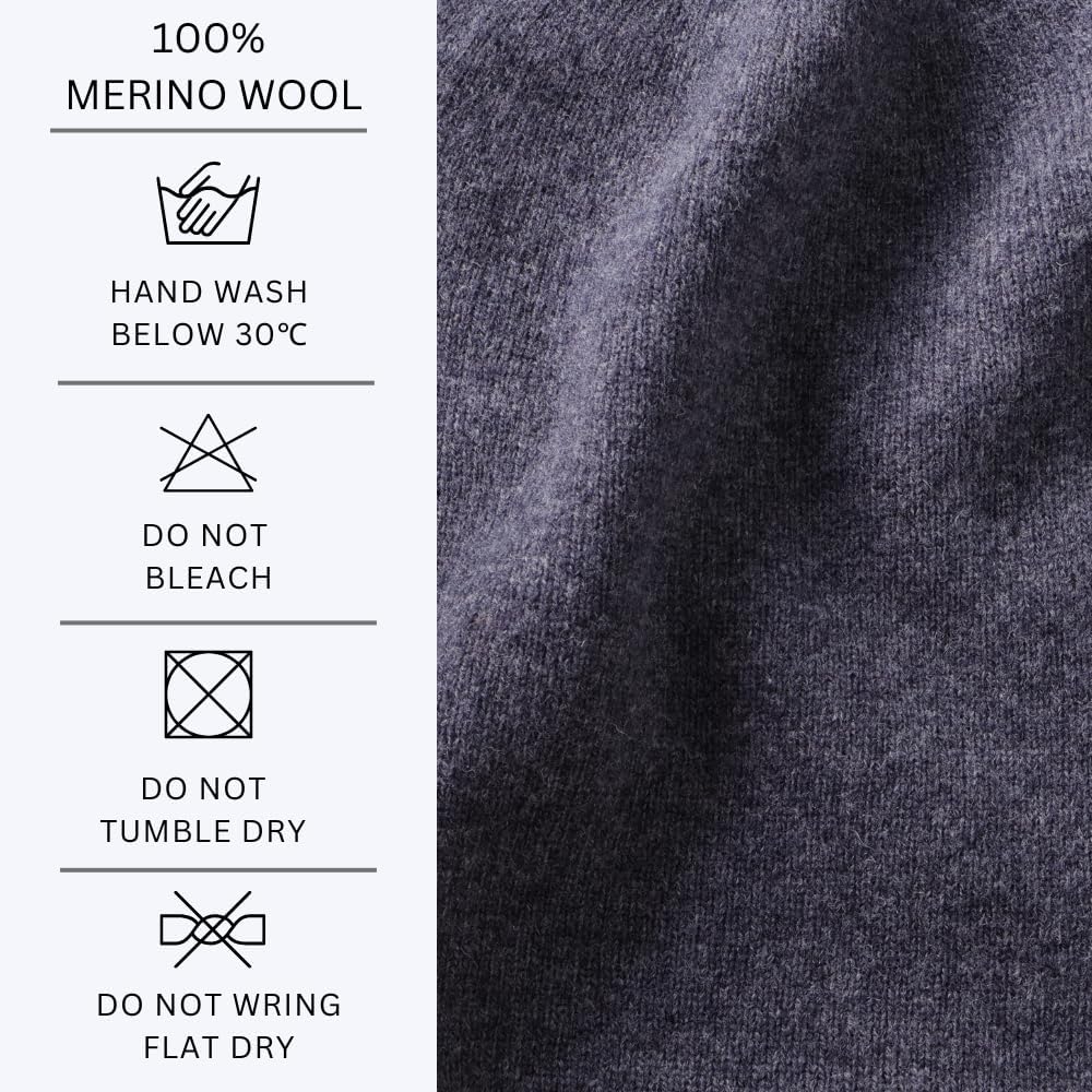 Mu LAN 100% Merino Wool Reversible Cap | Thick Soft Warm Double Layer | Adjustable Winter Hijab Turban Hat