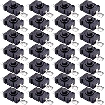 30 Pack Self-Lock Micro Push Button Switch Flat 2 PIN with Hole Mini ON/Off Push Button JIA Teng KAN-28 1.5A 250V for Flashlight SMD 18 X 12mm 1812-28A DIY Hiden Switches Model Car Block Toys