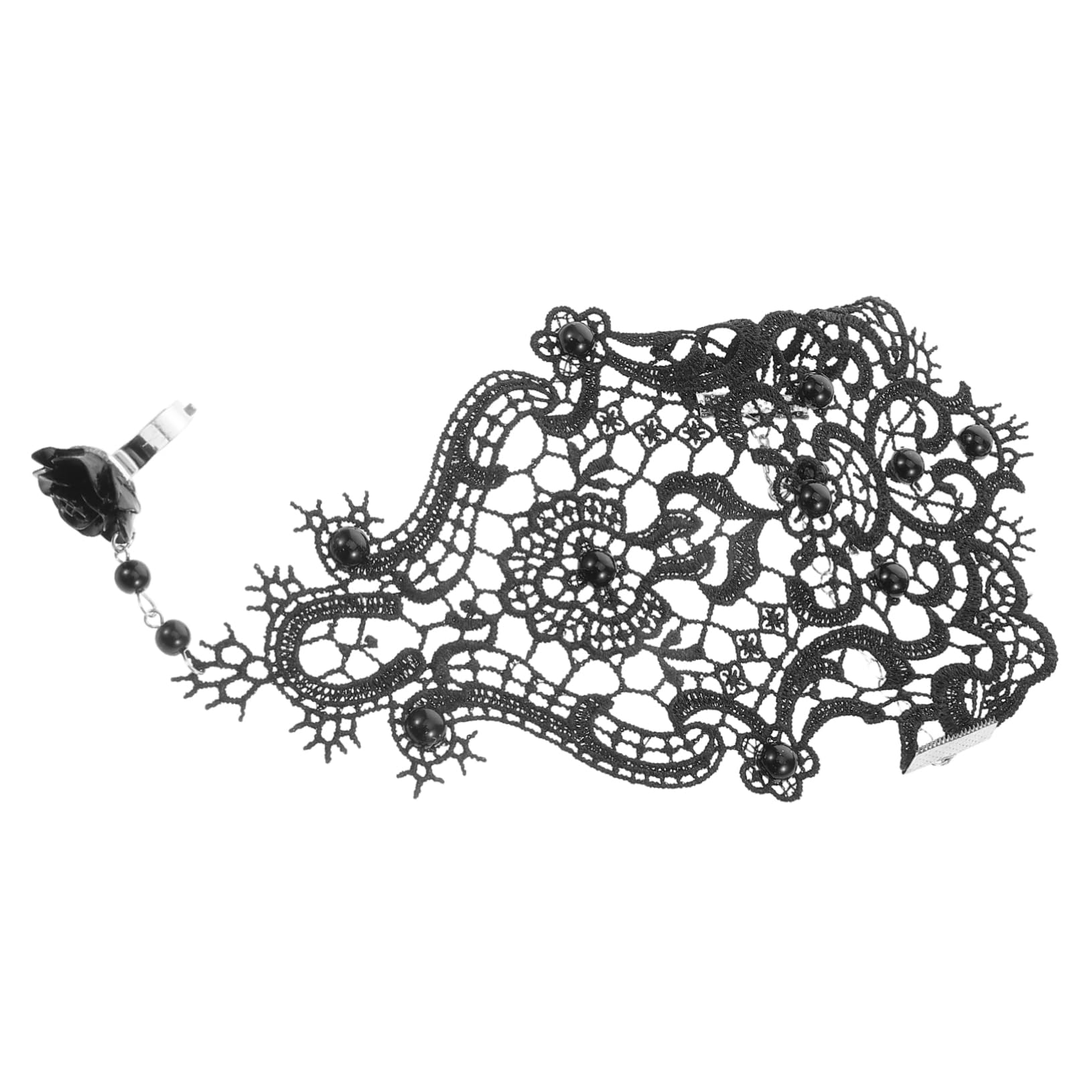 BESTYASH Lace Gloves for Tea Party Ring Bracelet Unique Victorian Style Accessory for Women Elegant Evening