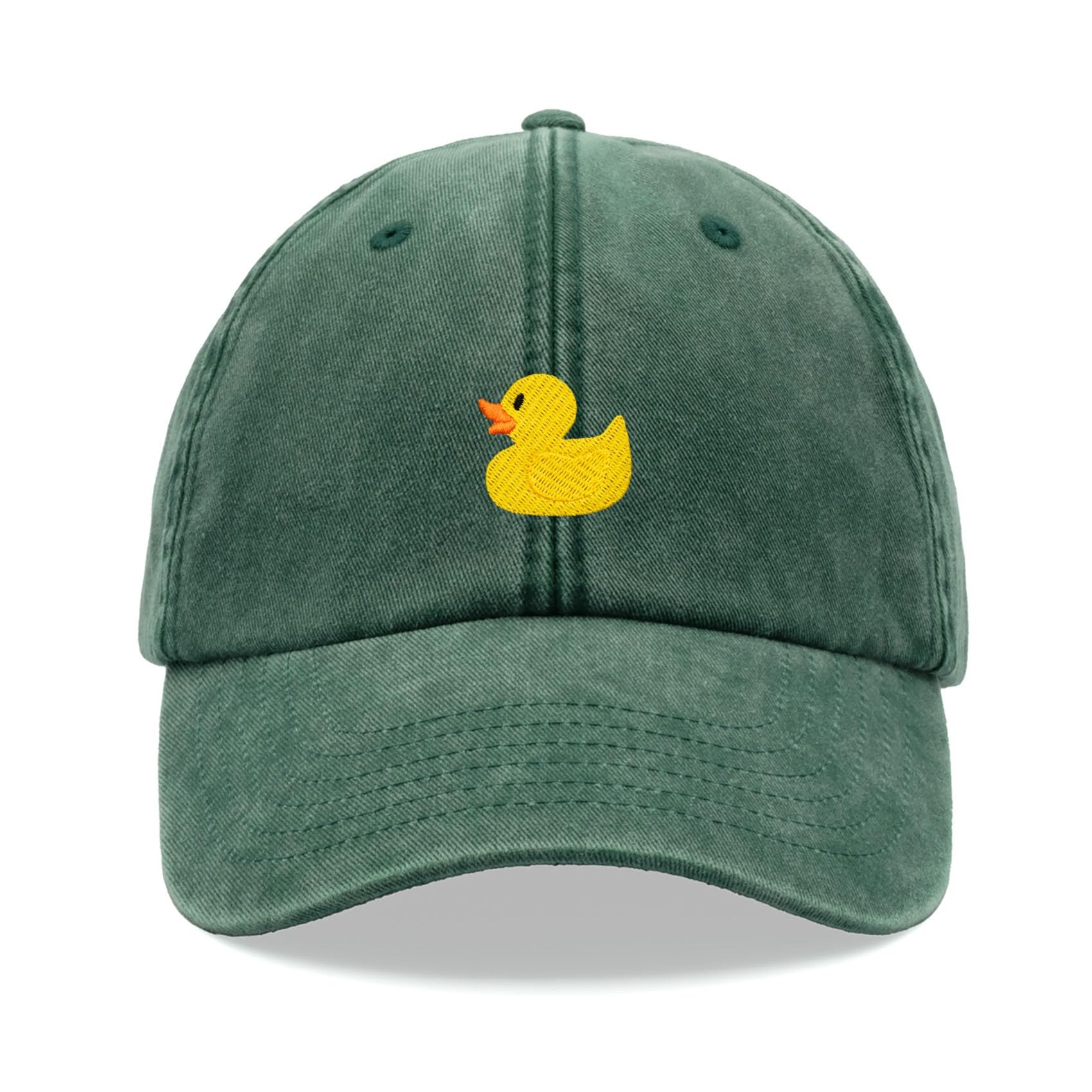Cap Base Unisex Bottle Green Yellow Rubber Duck Baseball Cap Vintage Washed Dad Hat Adjustable