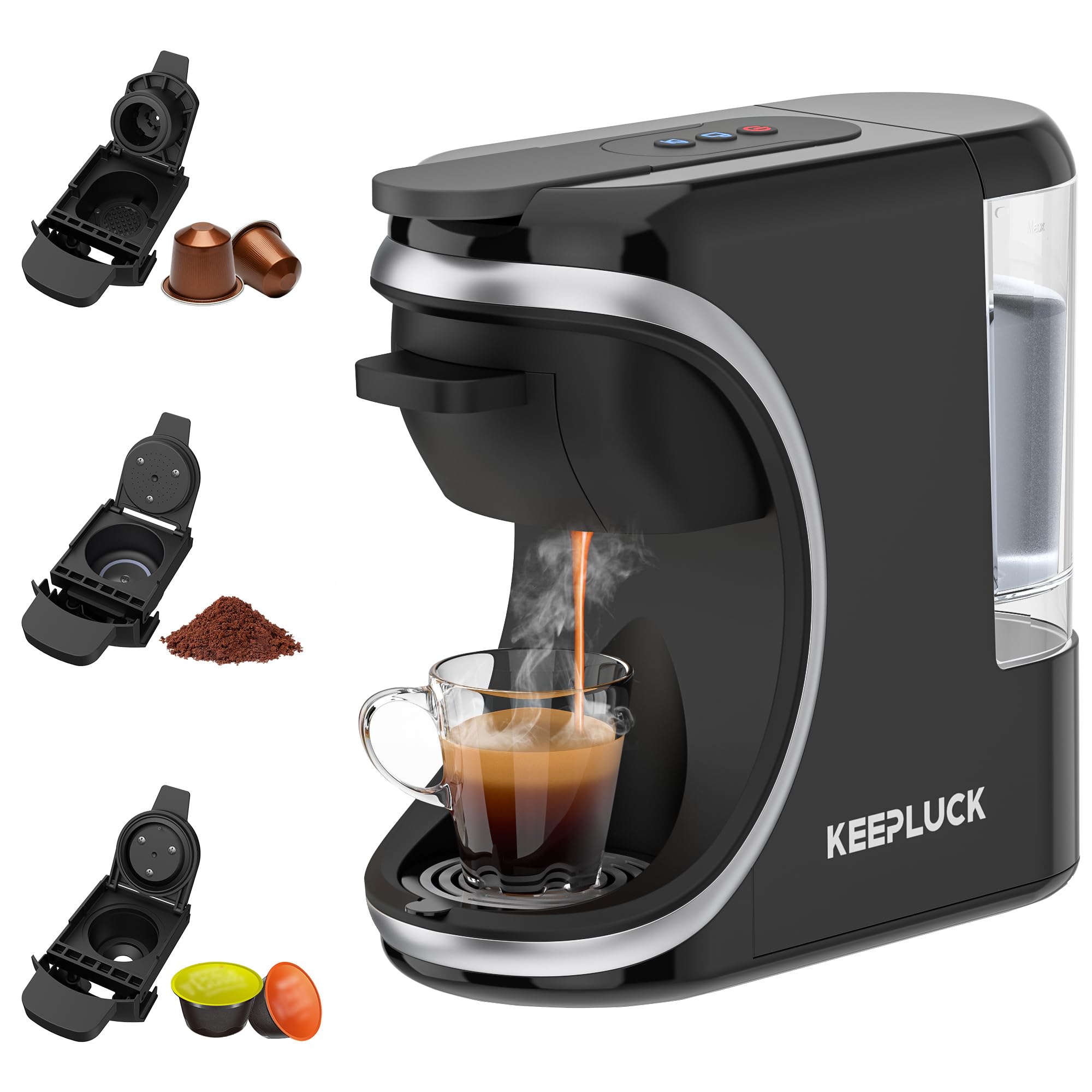 3 in 1 Kapselkaffeemaschine für Nespresso Original/für Dolce Gusto/Pulver, kompakt und platzsparend, 600ML（ST-551）