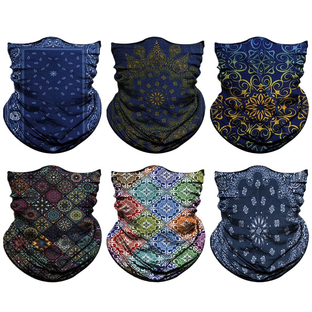 Neck Gaiter for Men Women Headwear Bandana Head Wrap Face Scarf Mask Cover Warmer Balaclava-Seamless & Versatile