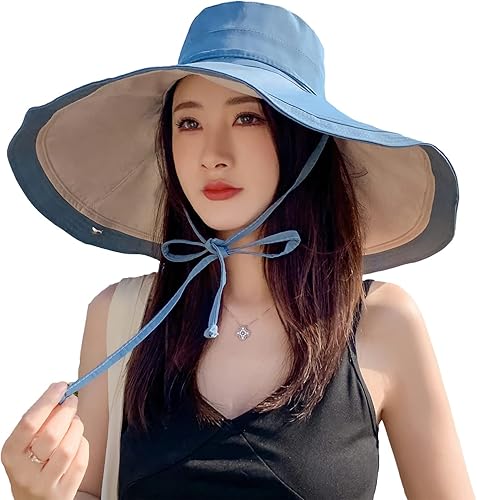 Miniatura 2 de HUAMULAN Sombrero de Sol de Verano de Ala Ancha para Mujeres con Borde Alambrado Sombrero Bucket de Playa y Pesca Reversible Plegable de Viaje con