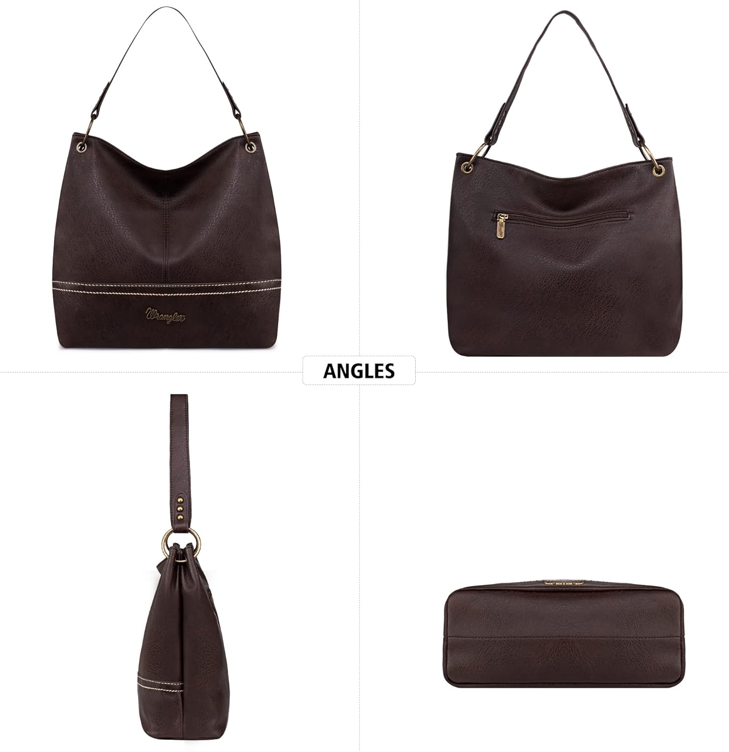 Wrangler Hobo Bags for Women Vegan Leather Top Handle Shoulder Purses and Handbags - Image 5