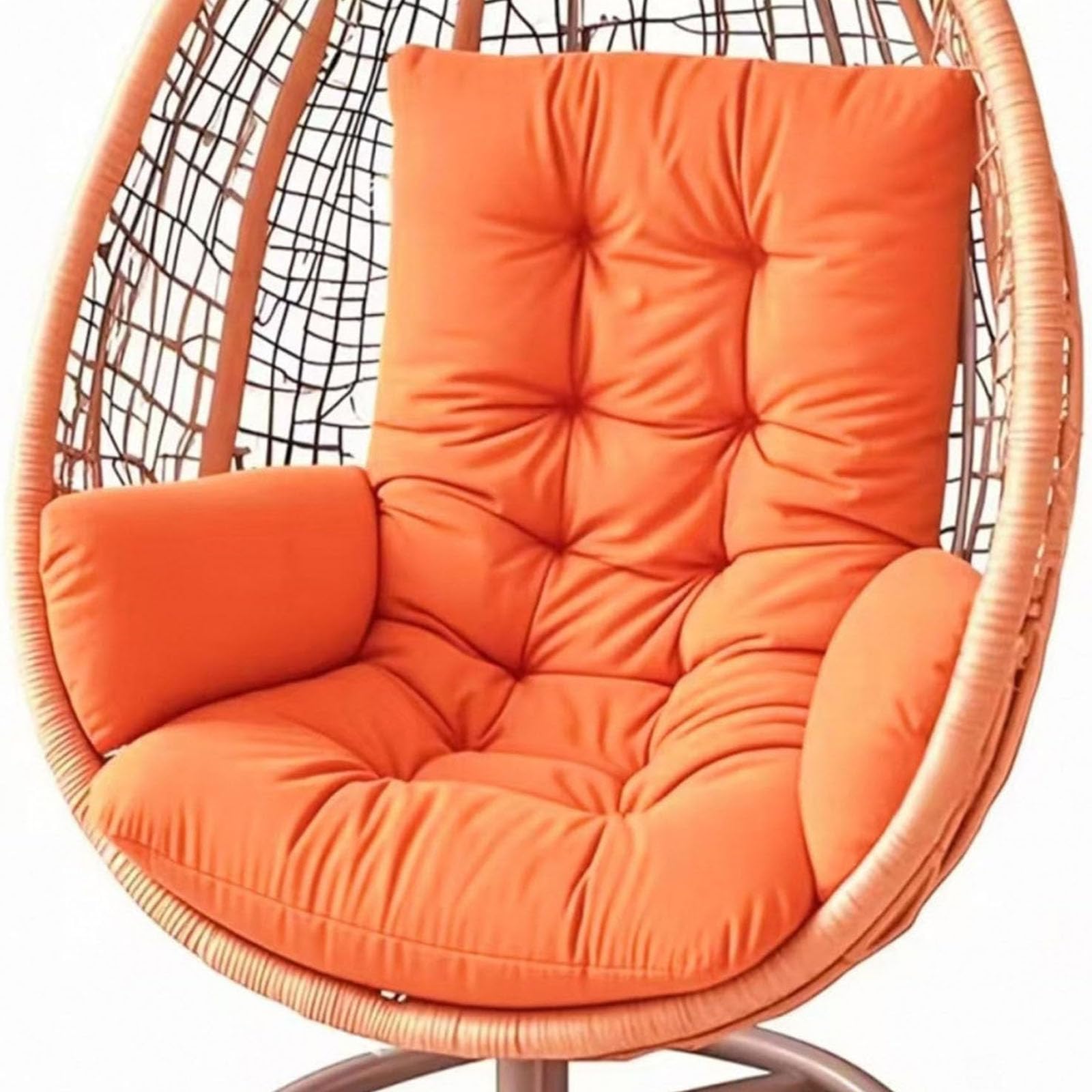 Outdoor Hanging Chair Cushion, Garden Cushion for Hanging Swing Hanging Basket Seat Cushion Washable Rocking Chair Hammock Seat Cushion for Hanging Basket Seat Cushion,orange