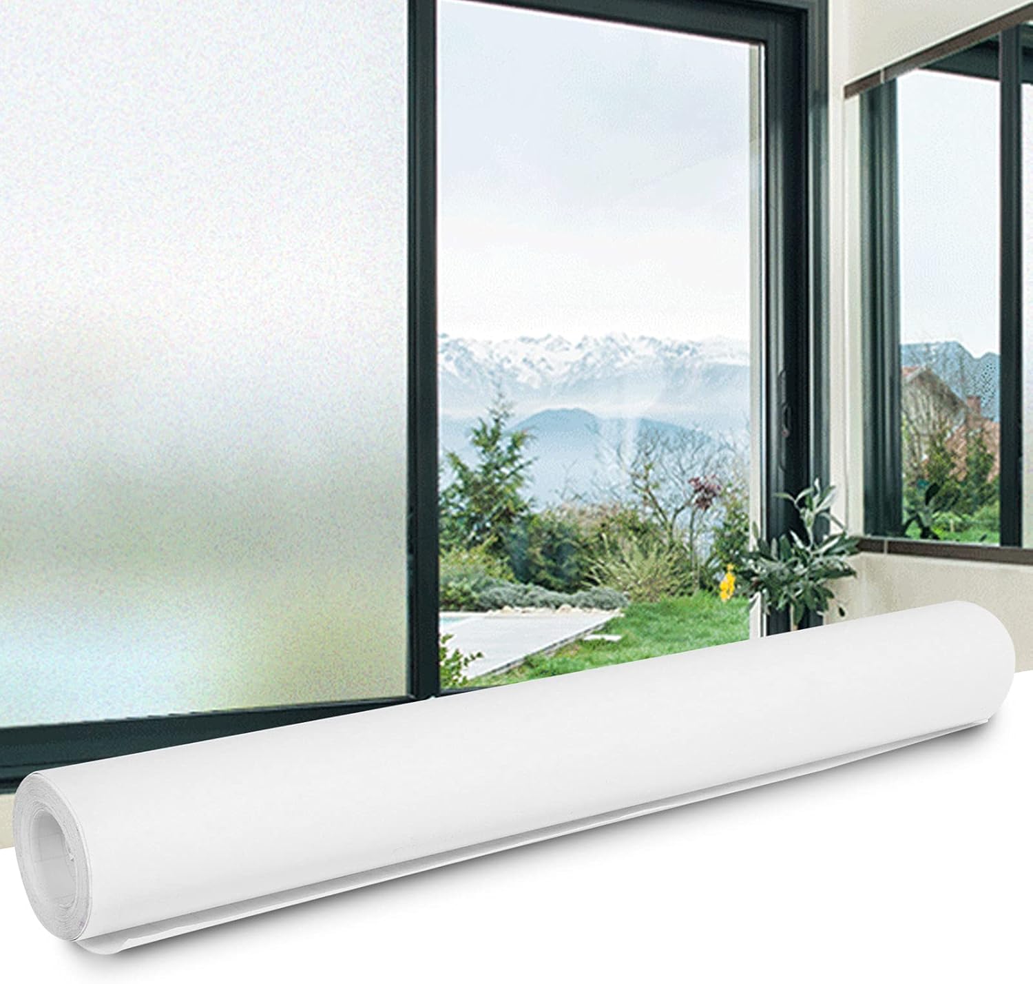 Window Film, Frosted Glass Film Reusable Window Film, for Bathroom Office(10m*60cm)