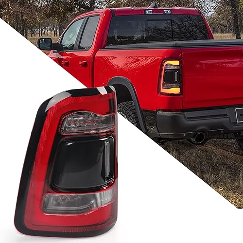 Para Dodge Ram 1500 Conjunto de luz trasera 2019-2022 tipo LED y lente roja cromada interior izquierda lado del conductor luz trasera 55112993AD
