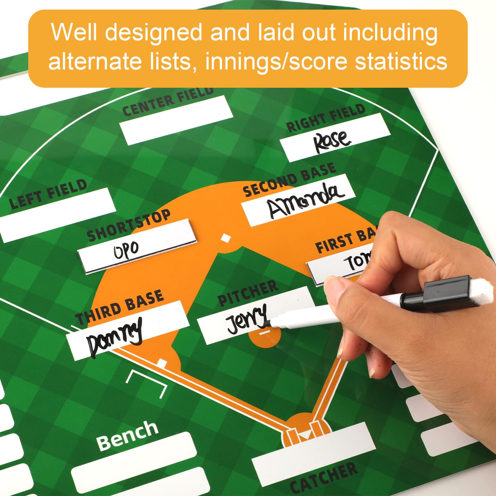 NQEUEPN Aimants de Tableau d'Entraîneur, Cartes d'Alignement de Presse-Papiers de Baseball pour Les Entraîneurs de Softball Dugout Équipement d'Entraînement de Baseball