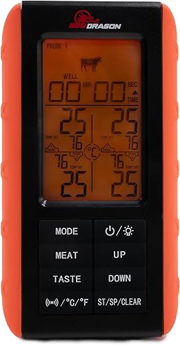 Miniatura 8 de BBQ Dragon Termómetro digital inalámbrico de lectura instantánea  Termómetro de alimentos para cocinar  Cocina apta para horno con 4 sondas