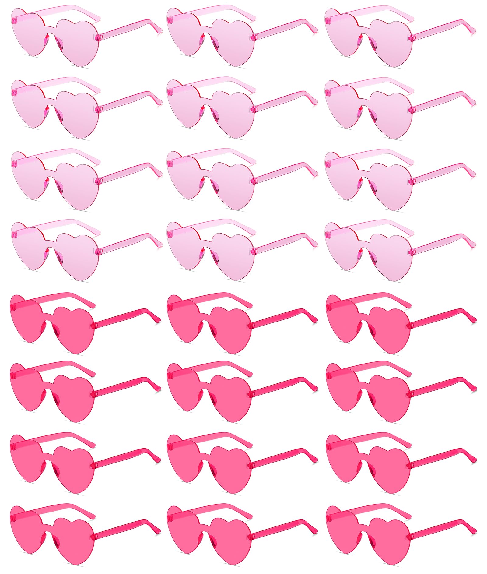12/20/24 paires de lunettes de soleil en forme de cœur pour homme et femme, lunettes de soleil transparentes tendance en forme de cœur, sans monture