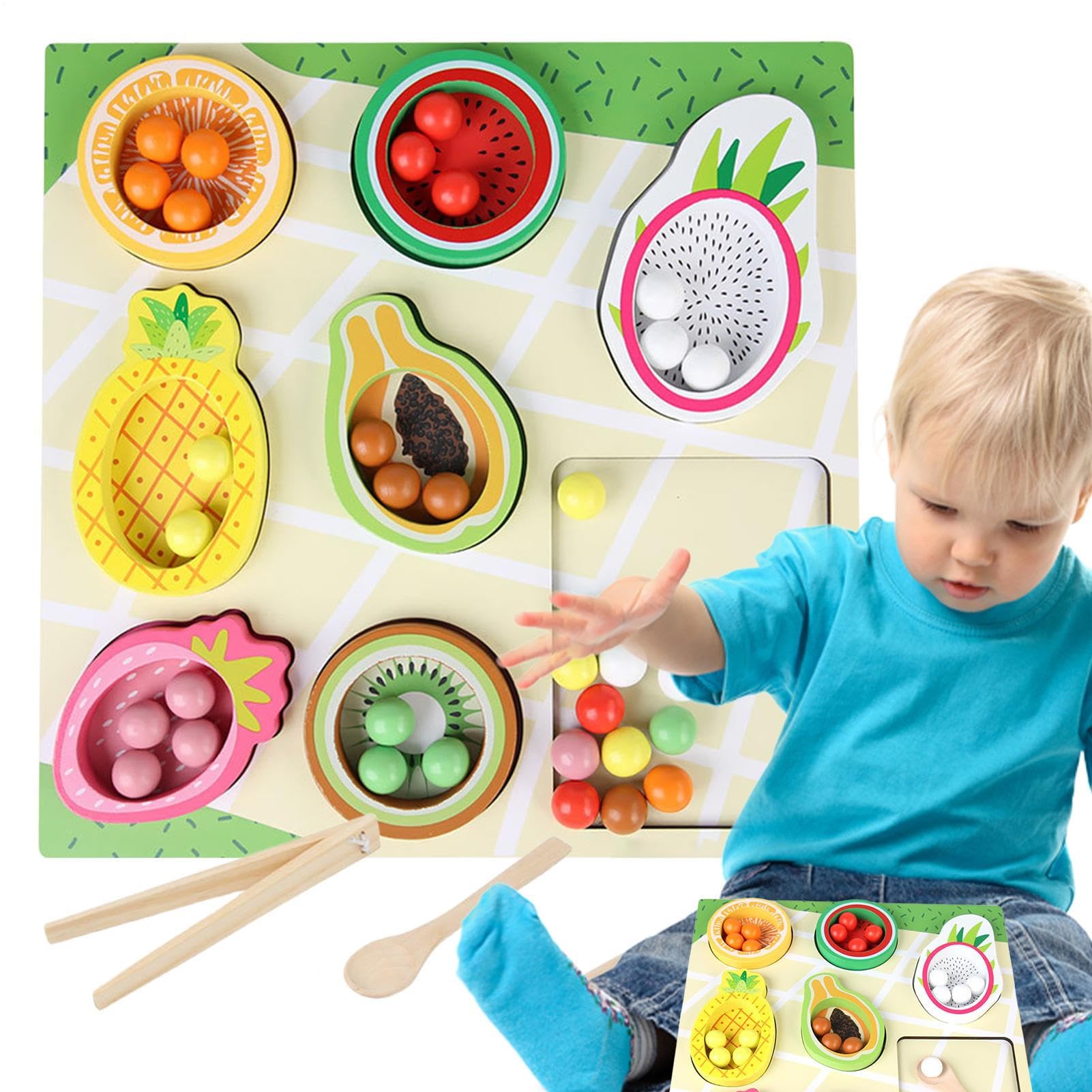 Juegos educativos de clasificación interactivos con frutas de madera 8