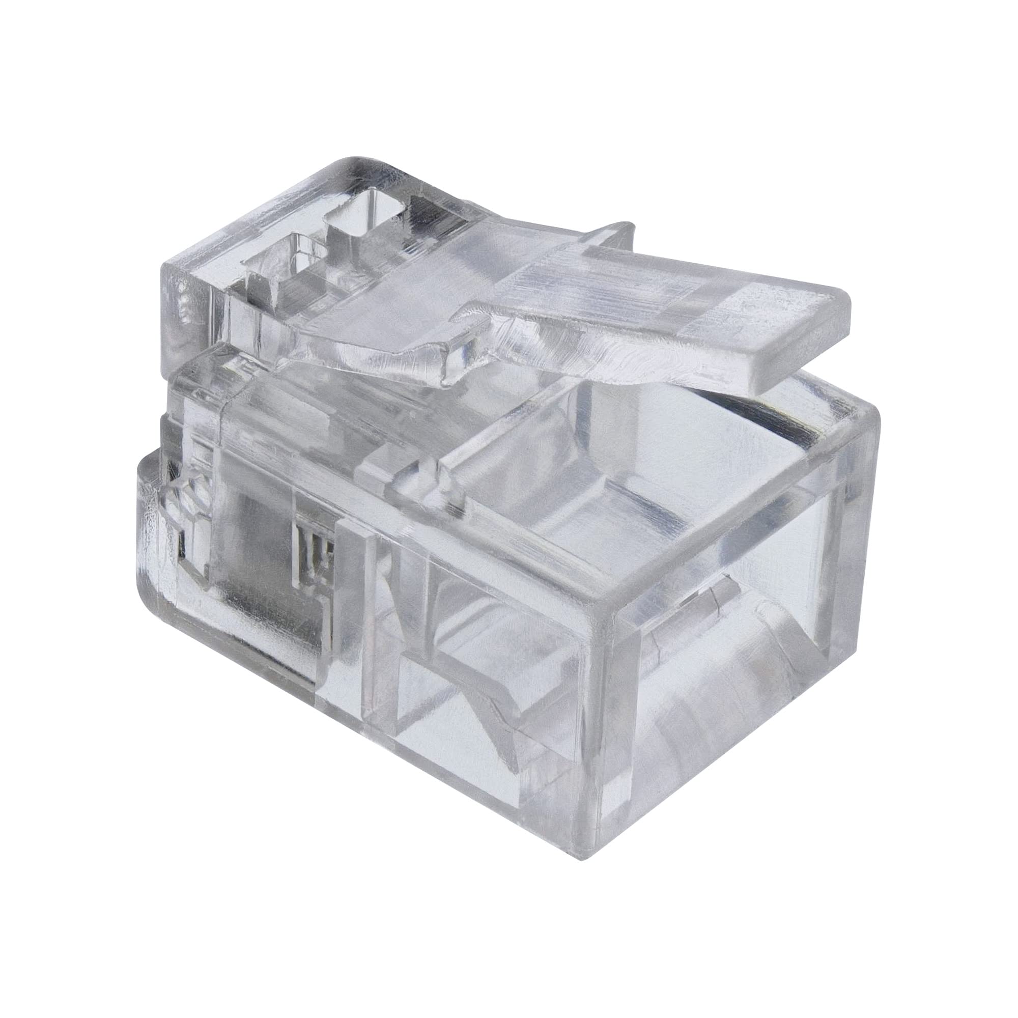 InLine 73094 zestaw 100 wtyczek modułowych, 6P4C RJ11 do zaciskania na płaskim kablu