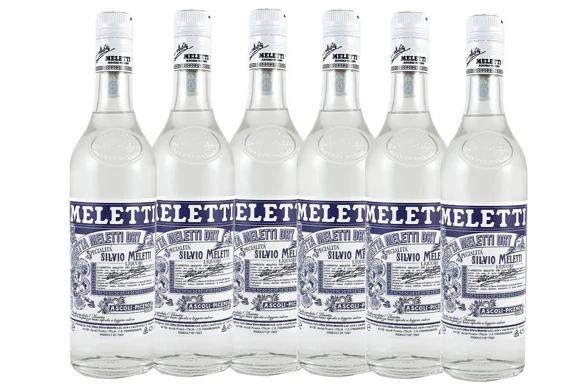 Anisetta Meletti Dry - Offerta confezione di 6 bottiglie da 700 ml - Versione secca del tradizionale liquore Meletti