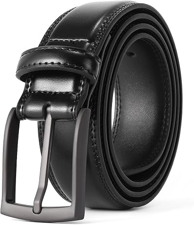 FALAN MULE Men's Leather Dress Belt - Classic & Fashion Belt with Prong Buckle for Men