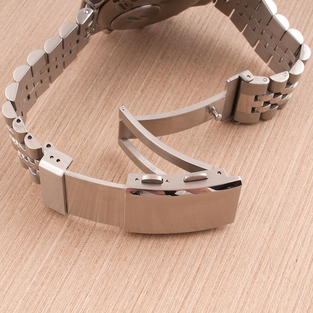 StrapHabit Quick Adjust Ratcheting Deployant Watch Clasp Buckle - Stainless Steel Deployment for Stainless Steel Bracelets