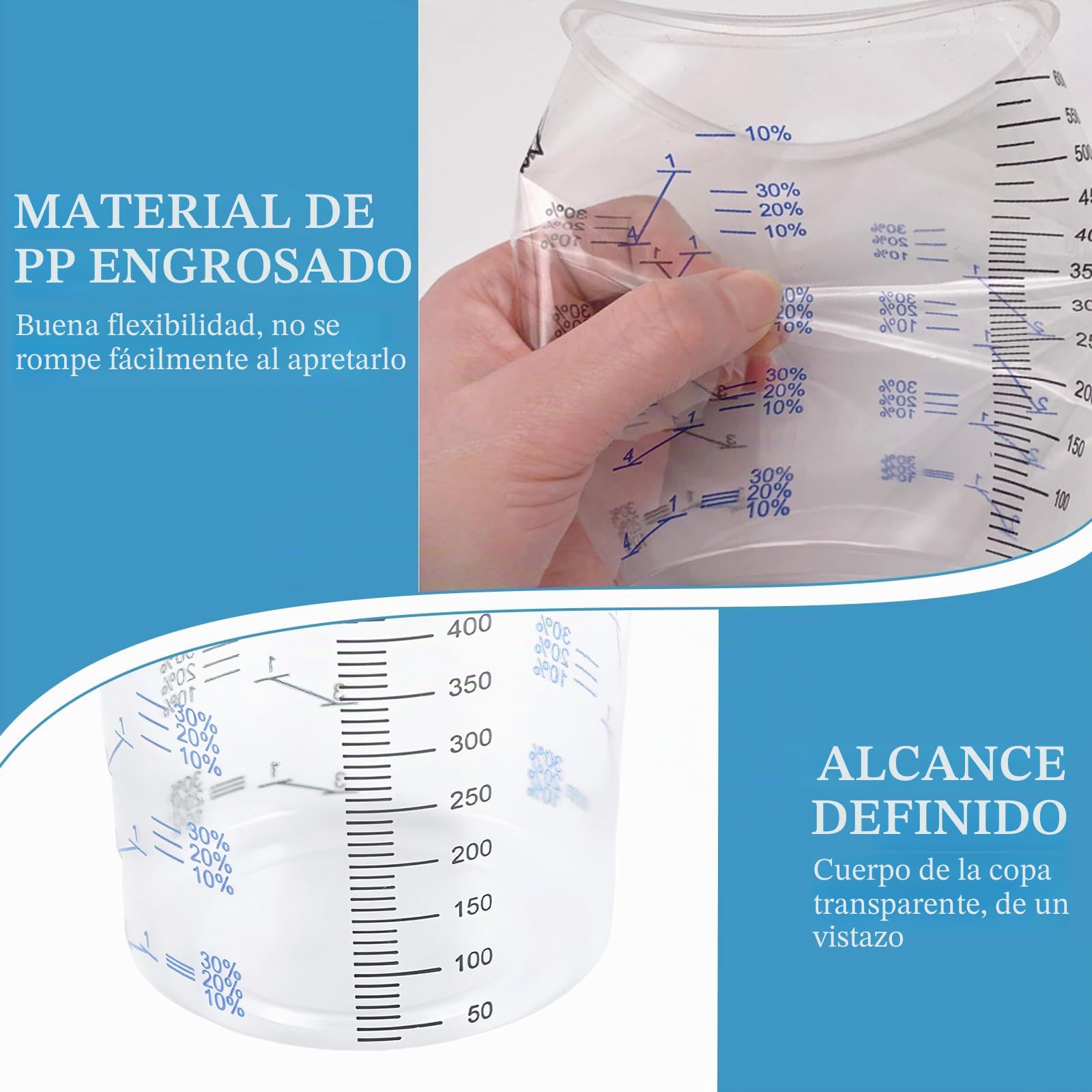 Vasos Mezcladores De Pintura,50 Pcs 600ml Vasos Mezcladores De Plastico,Vasos Medidores Pintura,Tazas De Mezcla De Pintura Para Líquidos,Pinturas,Pigmentos