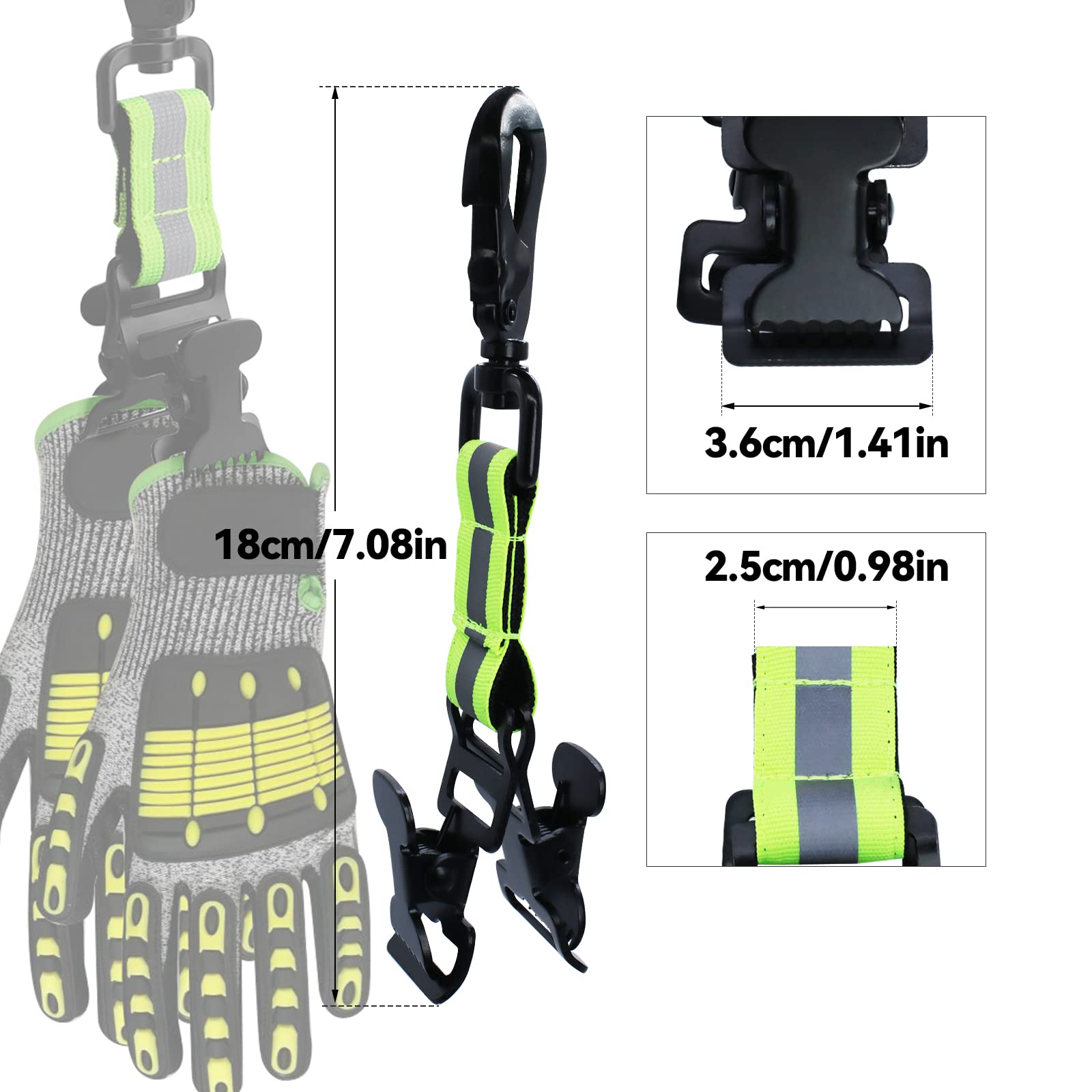 6 Pièces Porte Gants Pompier Clips De Gants Avec Mousqueton