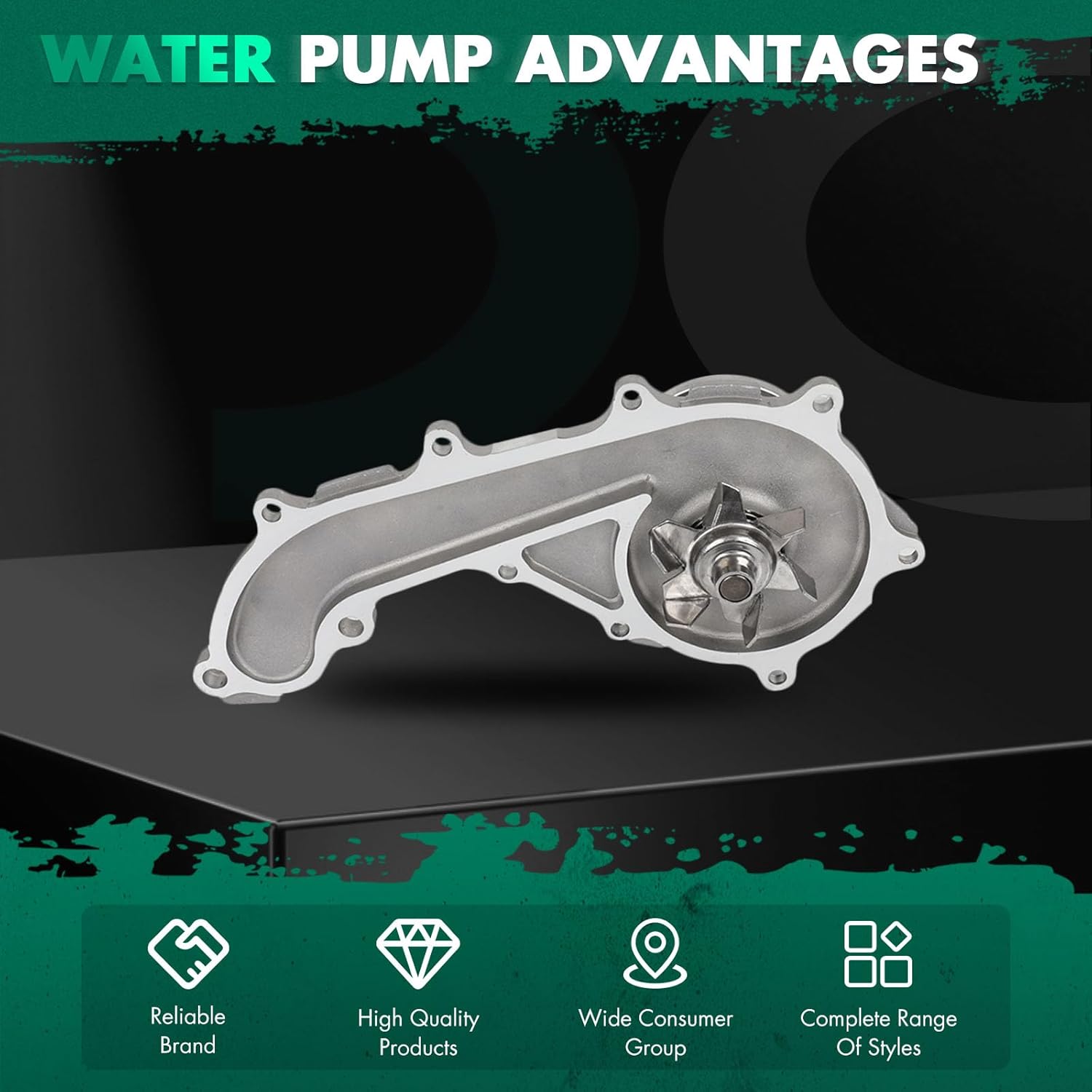 SCITOO 1610079255 1610079245 Engine Water Pump Fits for 1996-2000 2010 for Toyota 4Runner 2.7L 1994-1998 for Toyota T100 2.7L 1995-2004 for Toyota Tacoma 2.4L 1995-2013 for Toyota Tacoma 2.7L