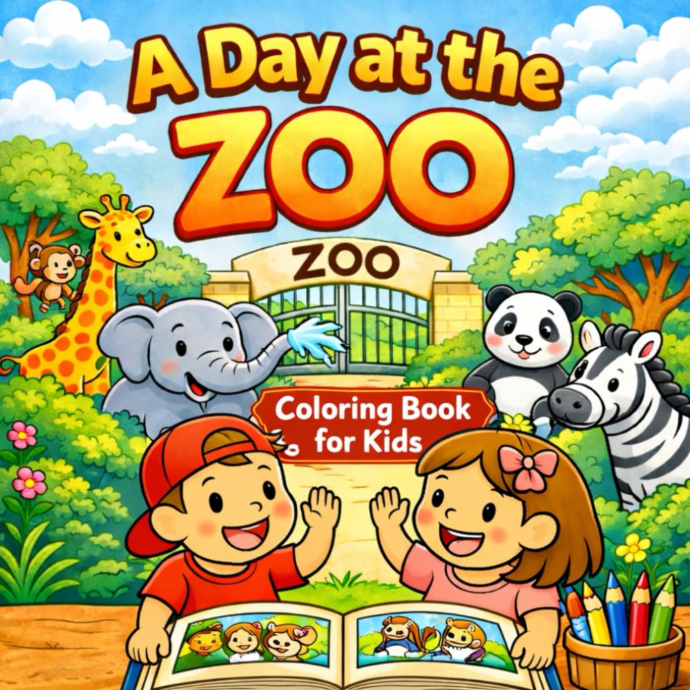 A Day at the Zoo: Cute Animals and Fun Zoo Scenes for Kids Ages 4–7