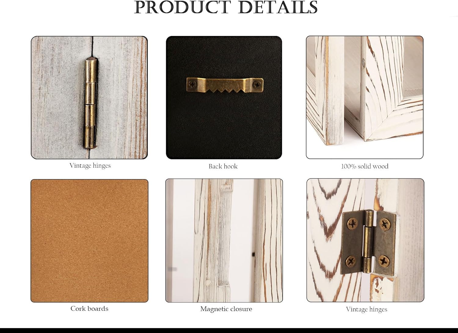 12x17x6 Extra Deep Shadow Box , Wall Mounted Wood Shadow Box with Cork Back,Large Display Cases, for Displaying Photo Souvenir Collection (12x17,Rustic White)