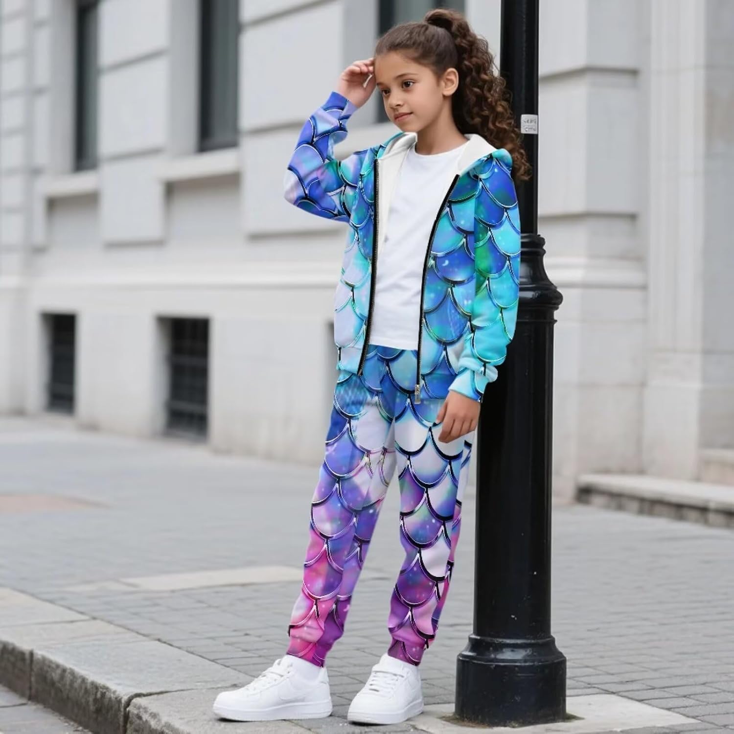 2 Piece Hooded Sweatshirts Outfits for Girls Tracksuit Hoodie and Jogger Set Sweatsuit Athletic Clothes Sets