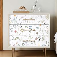 CiCiwind Öntapadós Tapéta Fehér Virágmintás 41x300cm Vízálló PVC Bútorfólia Faldekoráció Szekrény Bútor Felújításhoz 4