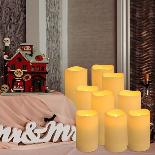Miniatura 2 de Juego de 24 velas impermeables sin llama para exteriores, velas LED con 4 controles remotos y temporizador, (4 pulgadas, 5 pulgadas, 6 pulgadas x
