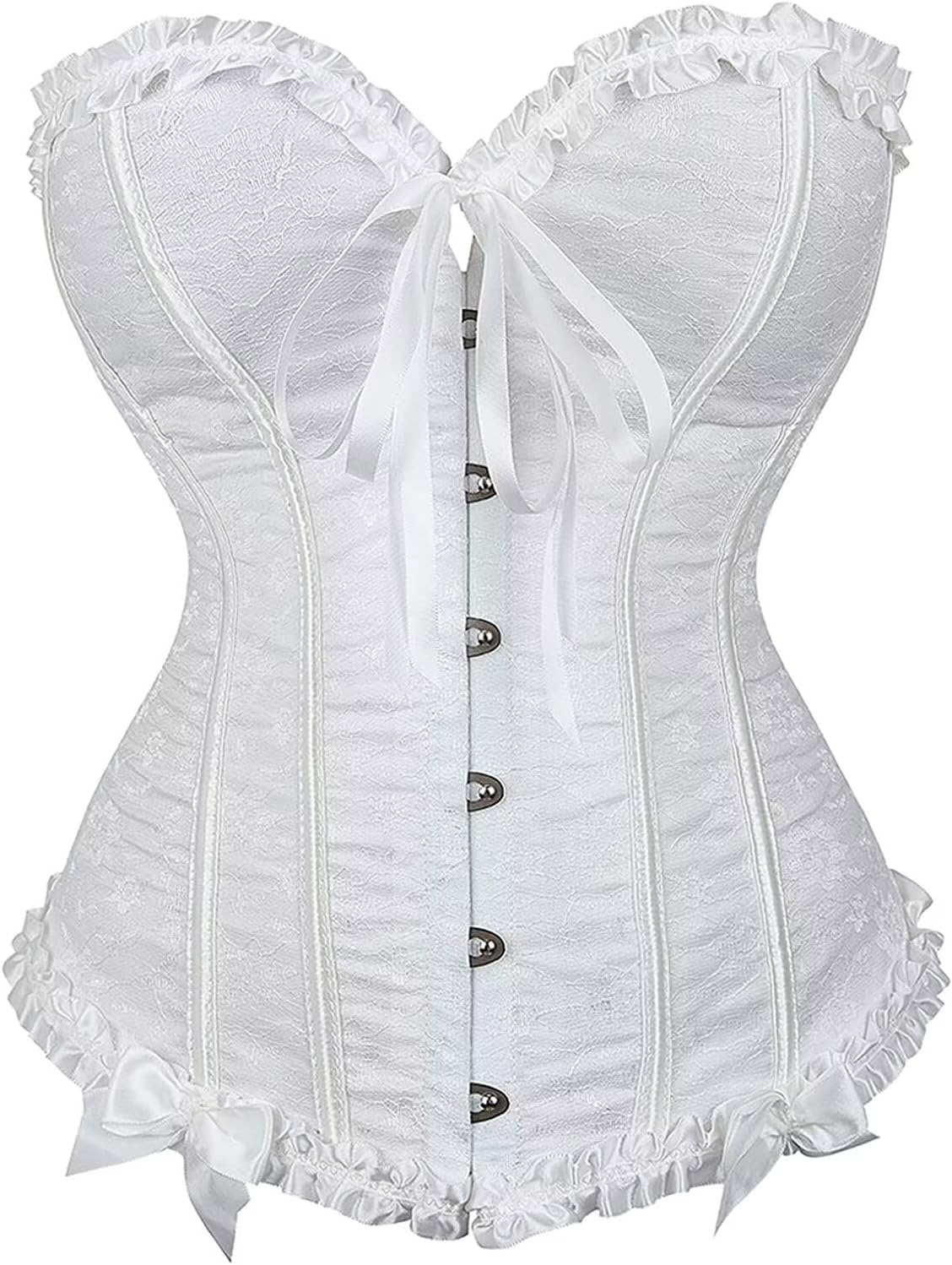 Jutrisujo Corset Dress Top Skirt Set Plus Size Bustier Outfit Lingerie Lace up Gothic Medieval Women Bride Wedding - Image 5